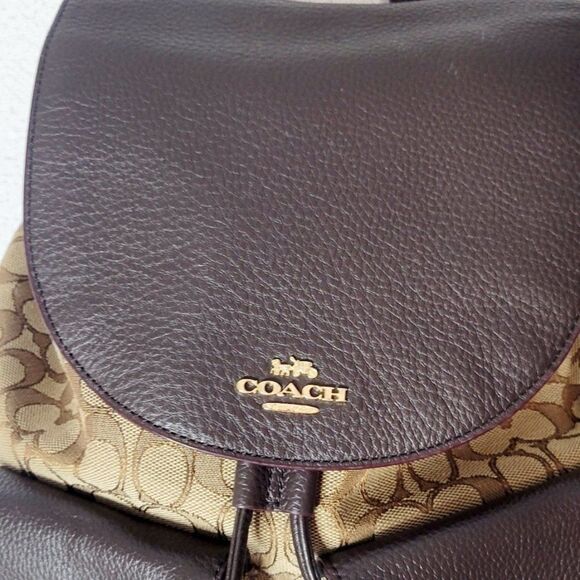 COACH F30275 Billie Signature Jacquard Backpack Exc Cond - Picture 4 of 11